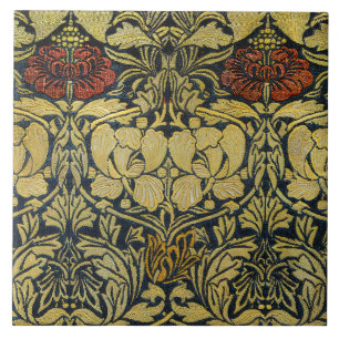 William Morris Gold Tulip Rose Vintage Wallpaper Ceramic Tile