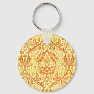 William Morris Golden Bough Orange Floral Art Keychain