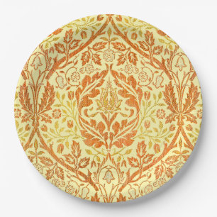 William Morris Golden Bough Orange Floral Art Paper Plates