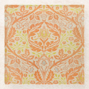 William Morris Golden Bough Pattern Vintage Art Glass Coaster