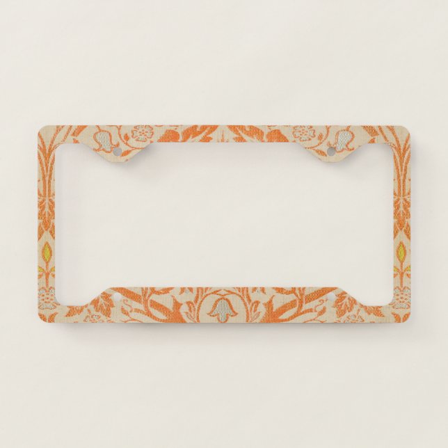 William Morris Golden Bough Tapestry Pattern License Plate Frame (Front)