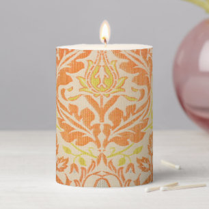 William Morris Golden Bough Tapestry Pattern Pillar Candle