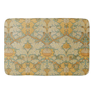 William Morris Golden Floral Design Bath Mat