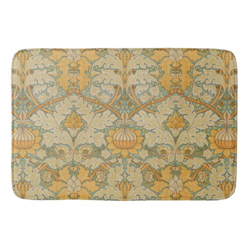 William Morris Golden Floral Design Bath Mat