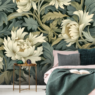 William Morris Golden Lilies Floral Pattern  Wallpaper