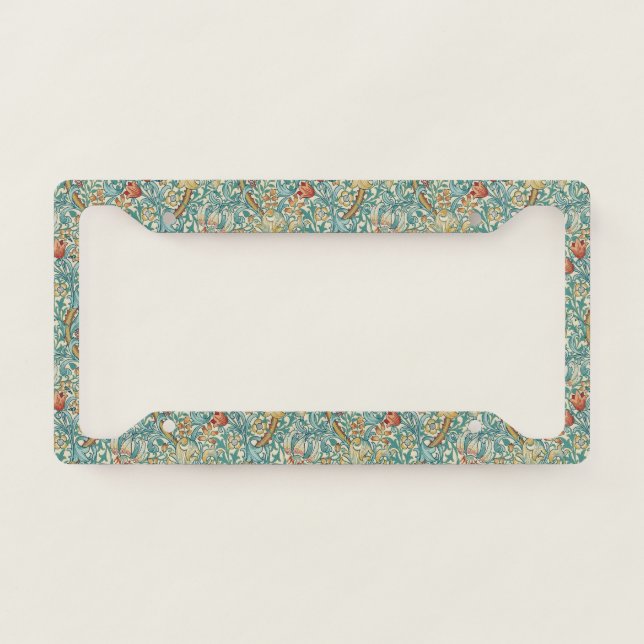 William Morris "Golden Lily" 3 License Plate Frame (Front)