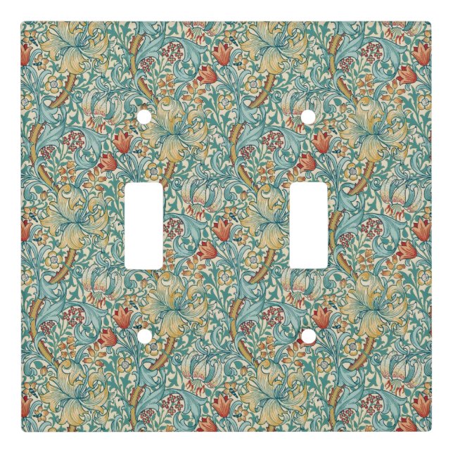 William Morris "Golden Lily" 3 Light Switch Cover (Front)
