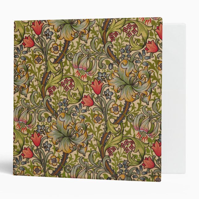 William Morris Golden Lily Antique 3 Ring Binder (Front/Inside)