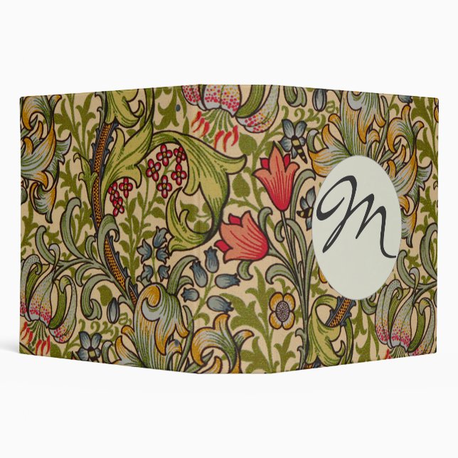 William Morris Golden Lily Antique 3 Ring Binder (Background)