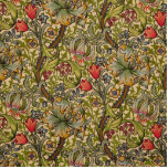 William Morris Golden Lily Antique Cutout<br><div class="desc">Antique Floral Wallpaper Golden Lilly by Dearle The Vintage Golden Lilly Floral pattern by 19th Century British wallpaper designer John Henry Dearle, working for the William Morris company, shows off a beautiful pattern of blue and red flowers, golden lilies, and green swirling leaves in a soft green and tan design....</div>