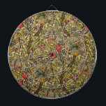 William Morris Golden Lily Antique Dartboard<br><div class="desc">Antique Floral Wallpaper Golden Lilly by Dearle The Vintage Golden Lilly Floral pattern by 19th Century British wallpaper designer John Henry Dearle, working for the William Morris company, shows off a beautiful pattern of blue and red flowers, golden lilies, and green swirling leaves in a soft green and tan design....</div>
