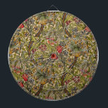 William Morris Golden Lily Antique Dartboard<br><div class="desc">Antique Floral Wallpaper Golden Lilly by Dearle The Vintage Golden Lilly Floral pattern by 19th Century British wallpaper designer John Henry Dearle, working for the William Morris company, shows off a beautiful pattern of blue and red flowers, golden lilies, and green swirling leaves in a soft green and tan design....</div>