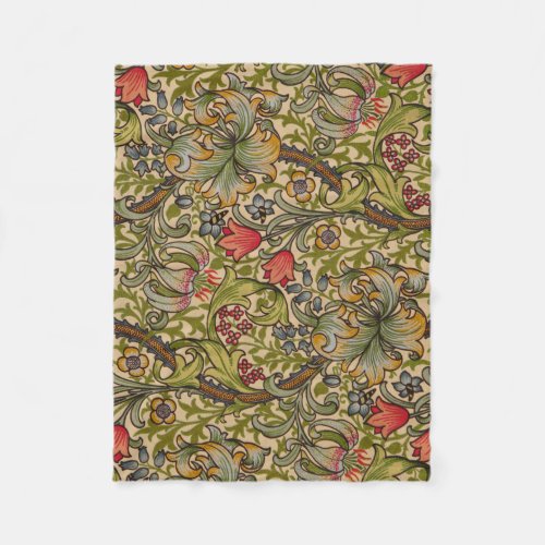 William Morris Golden Lily Antique Fleece Blanket