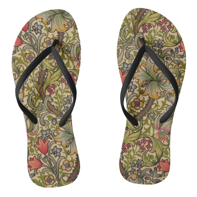 William Morris Golden Lily Antique Flip Flops (Footbed)