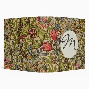 William Morris Golden Lily Antique Floral Pattern 3 Ring Binder