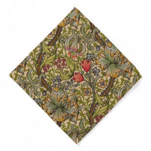 William Morris Golden Lily Antique Floral Pattern Bandana