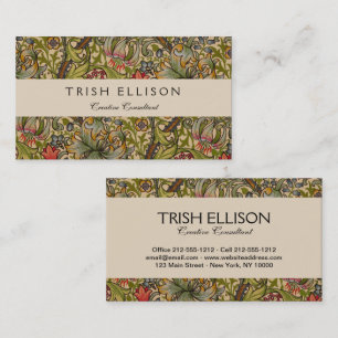 William Morris Golden Lily Antique Floral Pattern Business Card