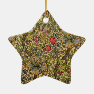 William Morris Golden Lily Antique Floral Pattern Ceramic Ornament