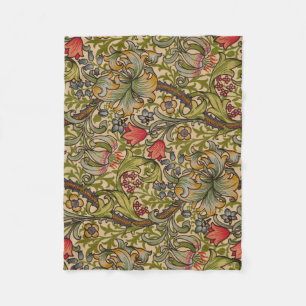 William Morris Golden Lily Antique Floral Pattern Fleece Blanket