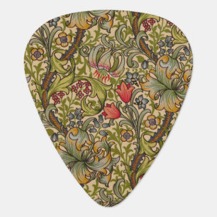 William Morris Golden Lily Antique Floral Pattern Guitar Pick