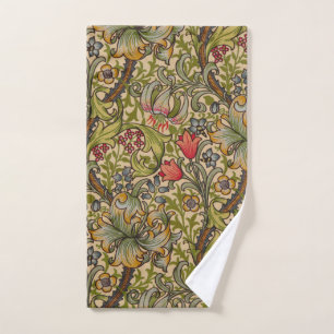 William Morris Golden Lily Antique Floral Pattern Hand Towel