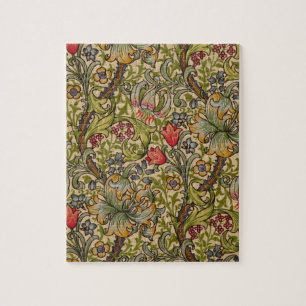 William Morris Golden Lily Antique Floral Pattern Jigsaw Puzzle