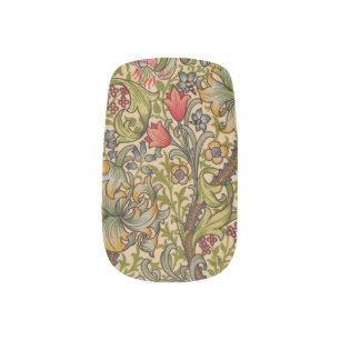 William Morris Golden Lily Antique Floral Pattern Minx Nail Art