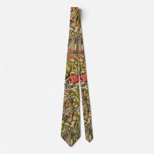 William Morris Golden Lily Antique Floral Pattern Neck Tie