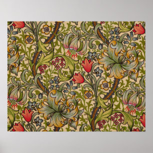 William Morris Golden Lily Antique Floral Pattern Poster