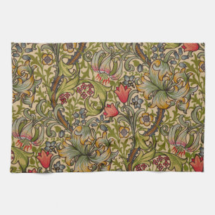 William Morris Golden Lily Antique Floral Pattern Towel