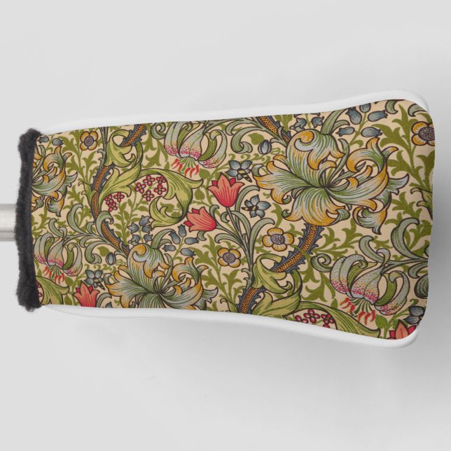William Morris Golden Lily Antique Golf Head Cover (Front)