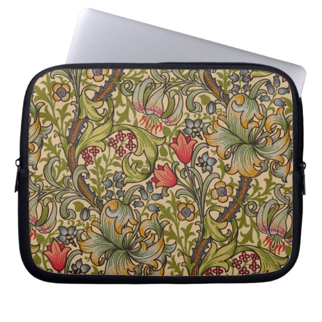 William Morris Golden Lily Antique Laptop Sleeve (Front)