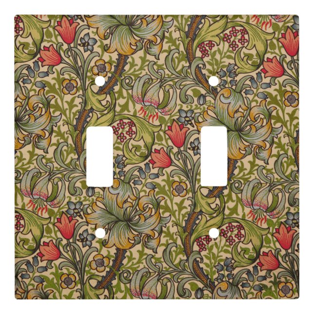 William Morris Golden Lily Antique Light Switch Cover (Front)