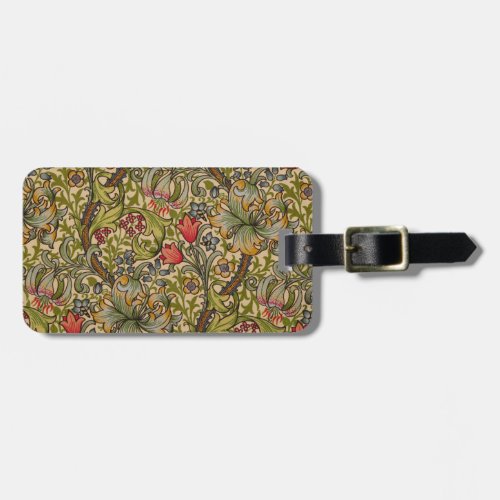 William Morris Golden Lily Antique Luggage Tag