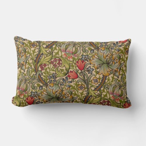 William Morris Golden Lily Antique Lumbar Pillow