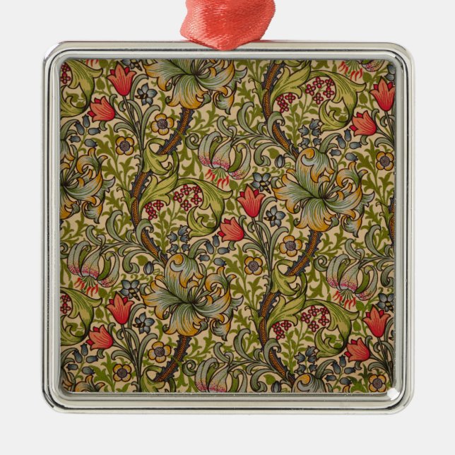 William Morris Golden Lily Antique Metal Ornament (Front)
