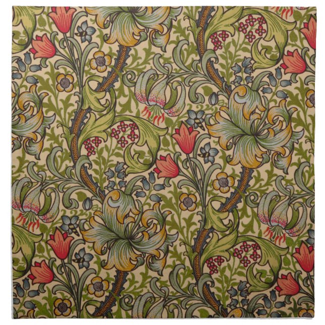 William Morris Golden Lily Antique Napkin (Front)