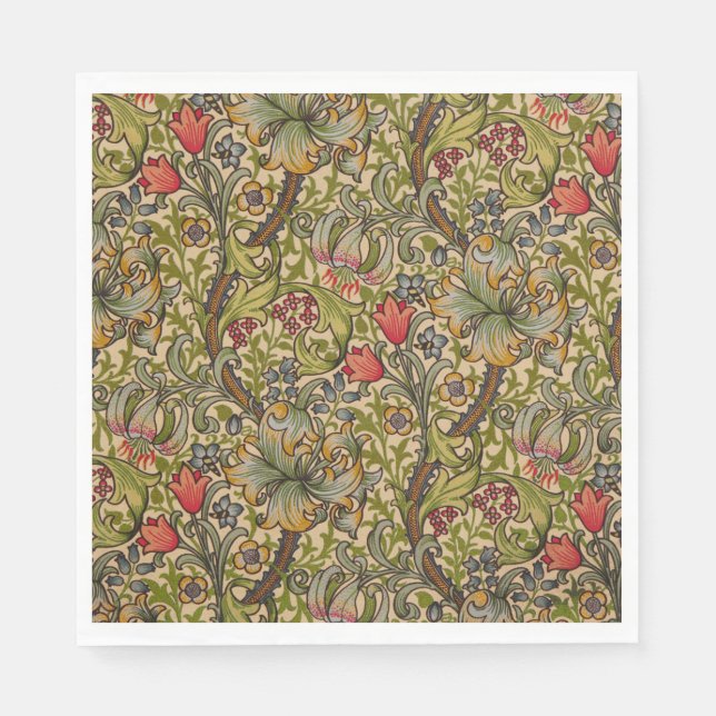 William Morris Golden Lily Antique Napkins (Front)