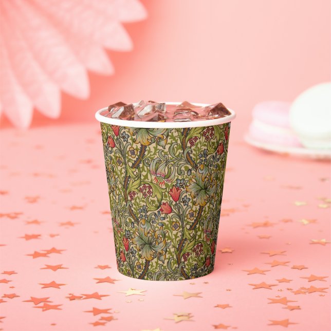 William Morris Golden Lily Antique Paper Cups (Insitu)