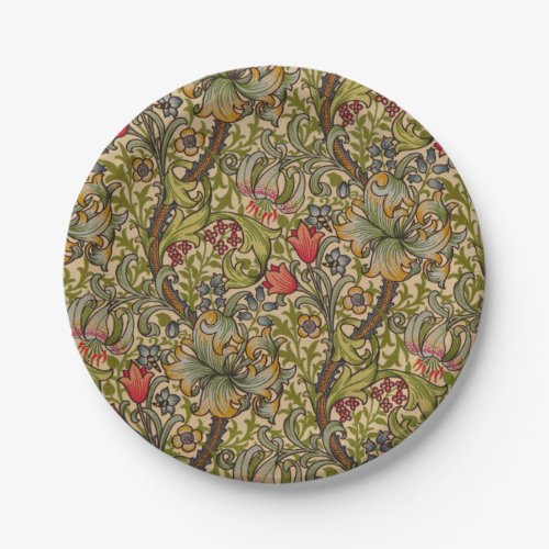 William Morris Golden Lily Antique Paper Plates