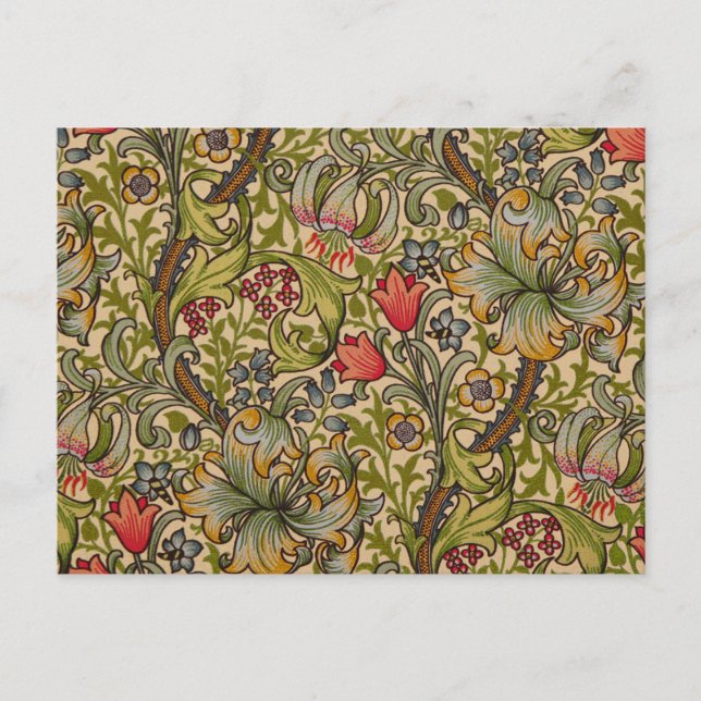 William Morris Golden Lily Antique Postcard (Front)