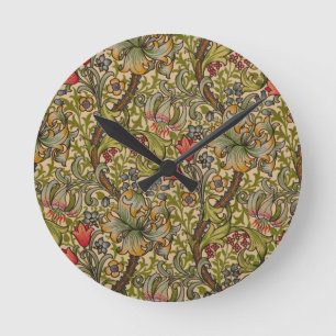 William Morris Golden Lily Antique Round Clock