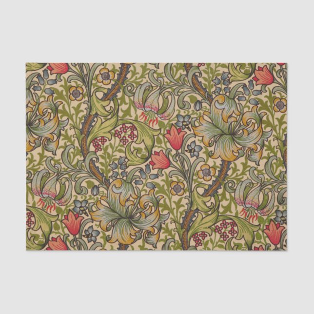 William Morris Golden Lily Antique Tissue Paper (Front)