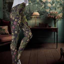 William Morris Golden Lily Art Nouveau Floral Leggings