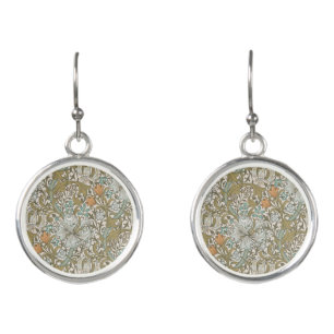 William Morris Golden Lily Blue Gold Classic Earrings