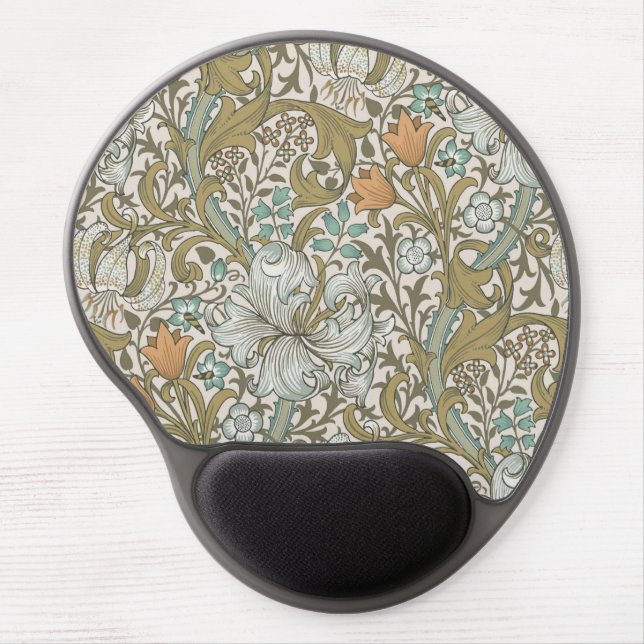 William Morris Golden Lily Blue Gold Classic Gel Mouse Pad (Front)