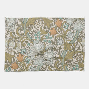 William Morris Golden Lily Blue Gold Classic Kitchen Towel