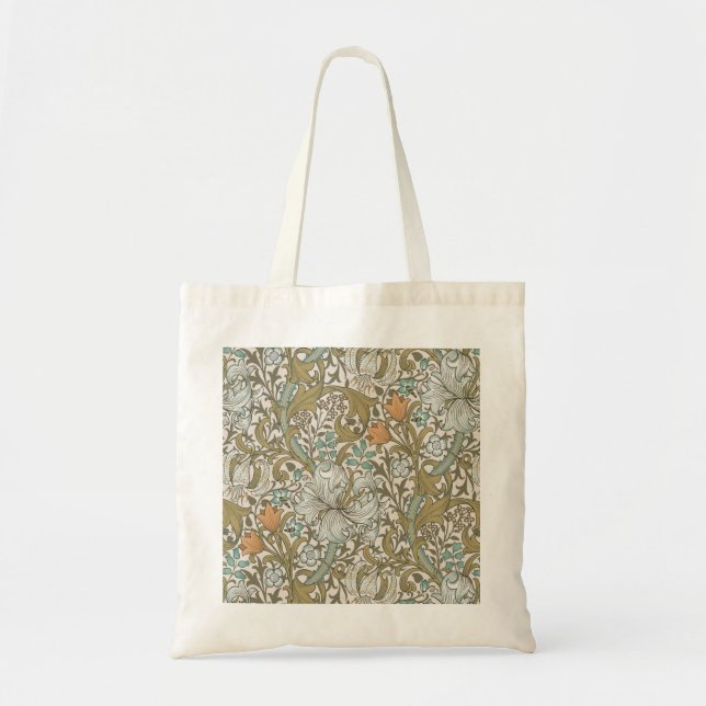 William Morris Golden Lily Blue Gold Classic Tote Bag (Front)