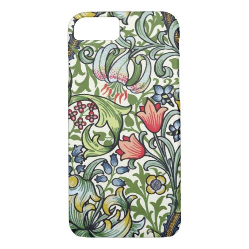 William Morris Golden Lily Floral Chintz Pattern iPhone 87 Case