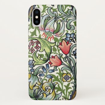 William Morris Golden Lily Floral Chintz Pattern Iphone X Case by Bramblewood at Zazzle
